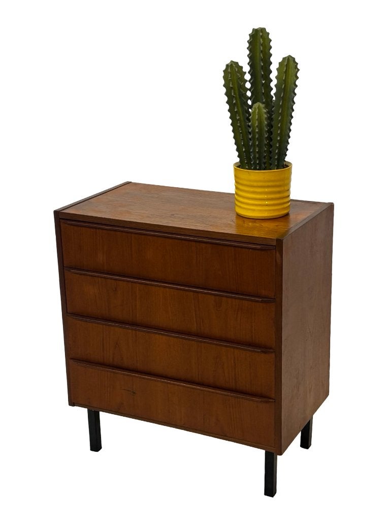 Vintage Deense Ladekast Kastje Jaren 60 Teak Fineer