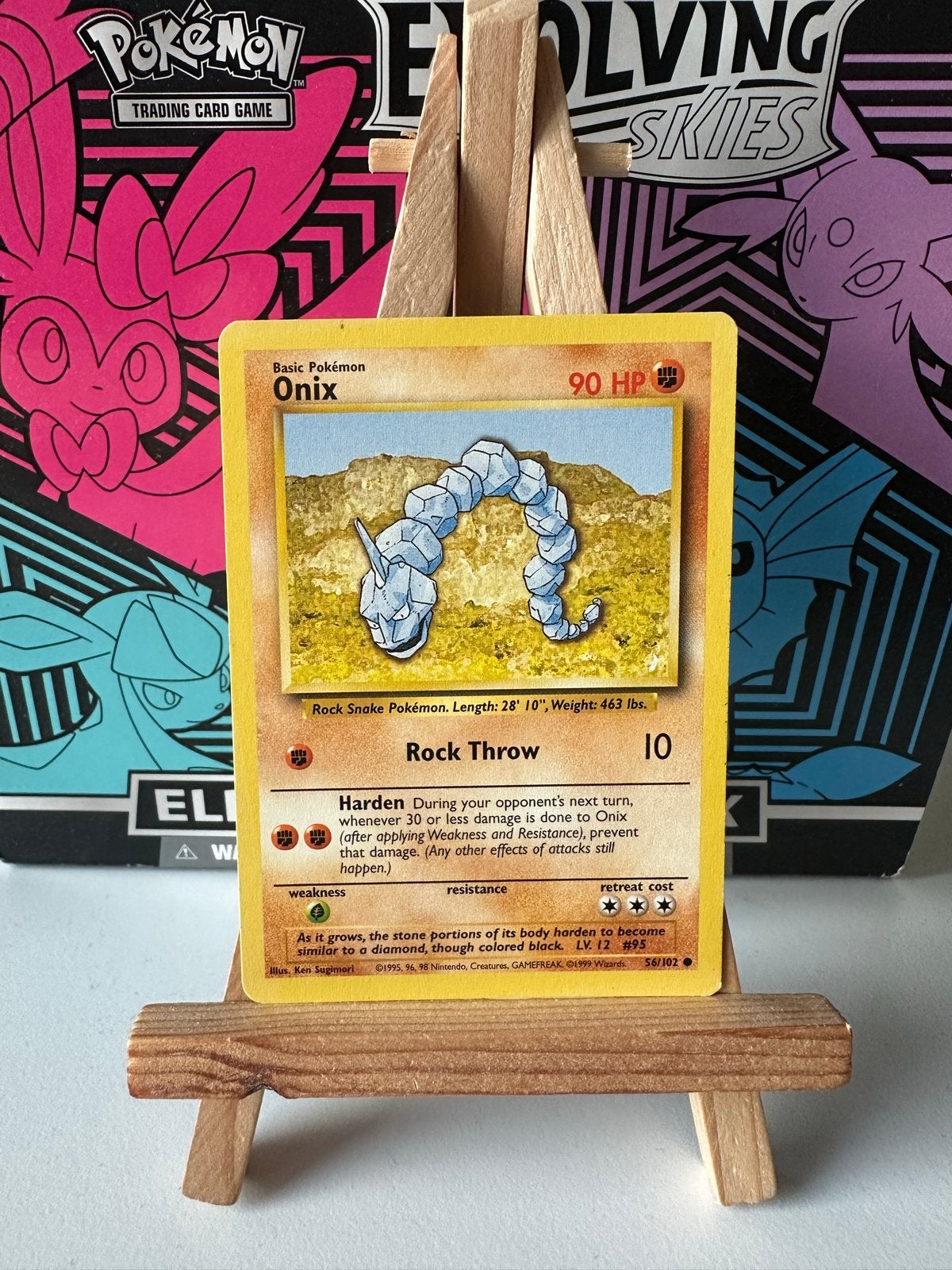 Onix 56/102 Base Set Pokémon Kaart - Excellent Staat, Ophalen of Verzenden, Zo goed als nieuw, Losse kaart
