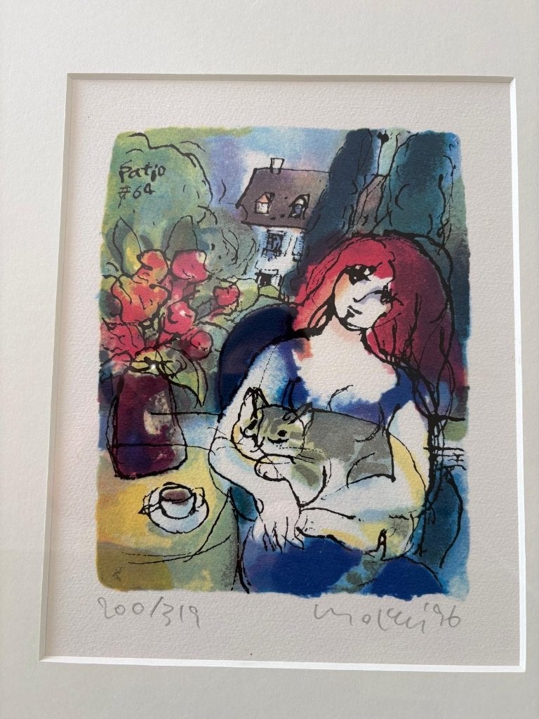 set van 2 schilderijen van Michael Leu. Prachtig ingelijst, Ophalen of Verzenden, Achter glas