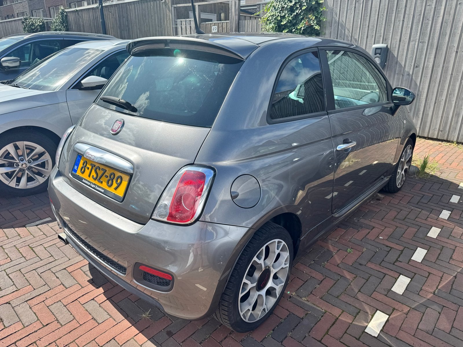 Fiat 500S 0.9 80pk Twinair Turbo 2014 Grijs Carplay AndroidA, Voorwielaandrijving, Leder en Stof, 905 kg, Origineel Nederlands