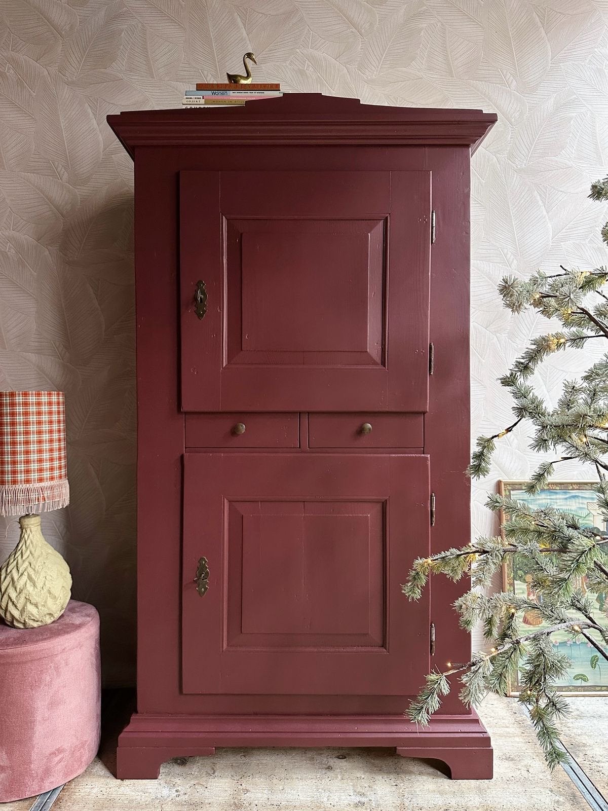 Vintage eendeurskast/kledingkast/dichte kast farrow&ball, Huis en Inrichting, Ophalen, Pand 96, Koestraat 96, Info@pand96.nl