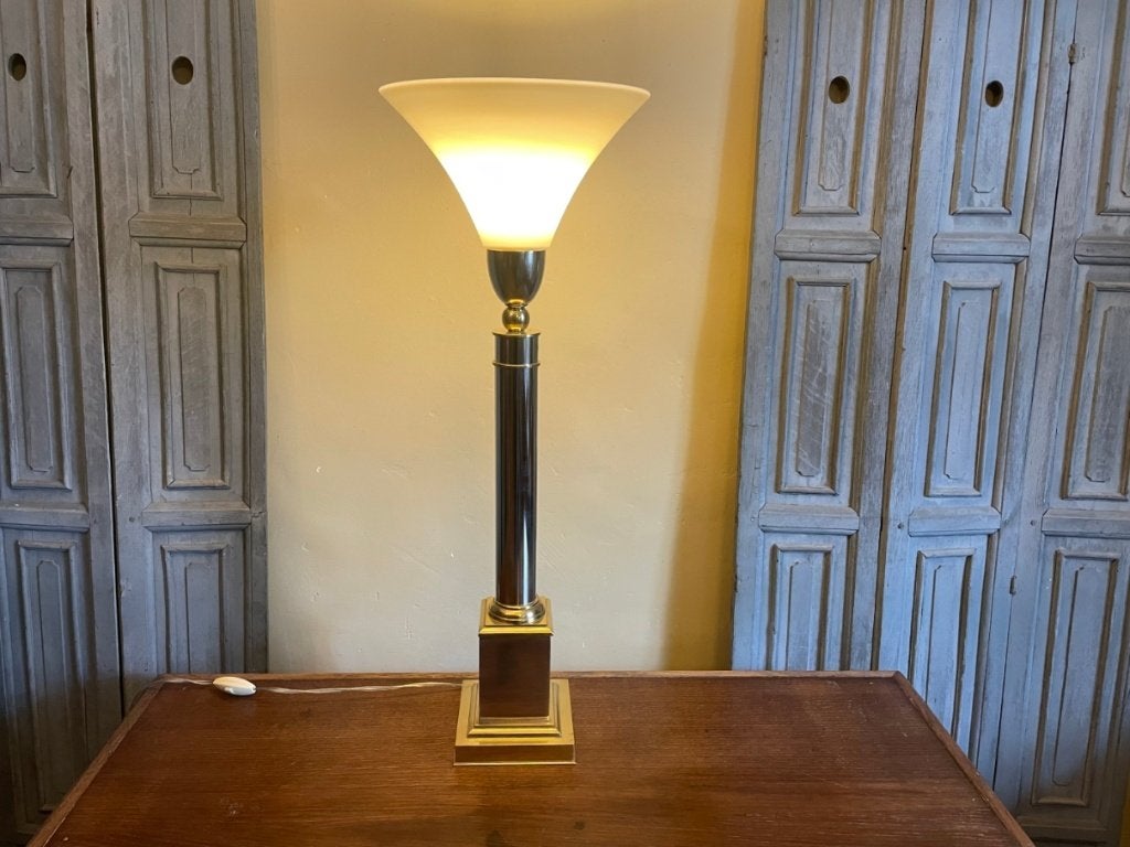 Tafellamp Uplight Schemerlamp jaren 70 Maison Jansen Frans, Ophalen of Verzenden