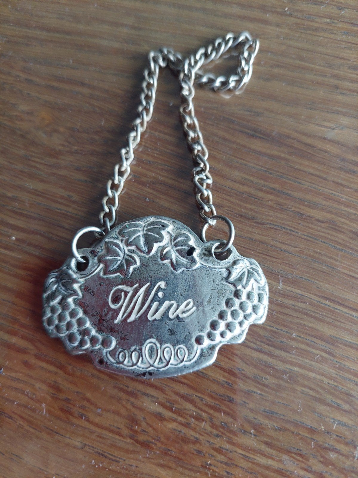 Vintage Wijn Karaf Label - Zwaar Metaal, Ophalen of Verzenden