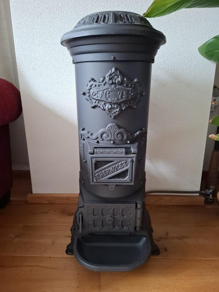 Gietijzeren gaskachel Thermocet, Ophalen, Gebruikt, Hout, Houtkachel