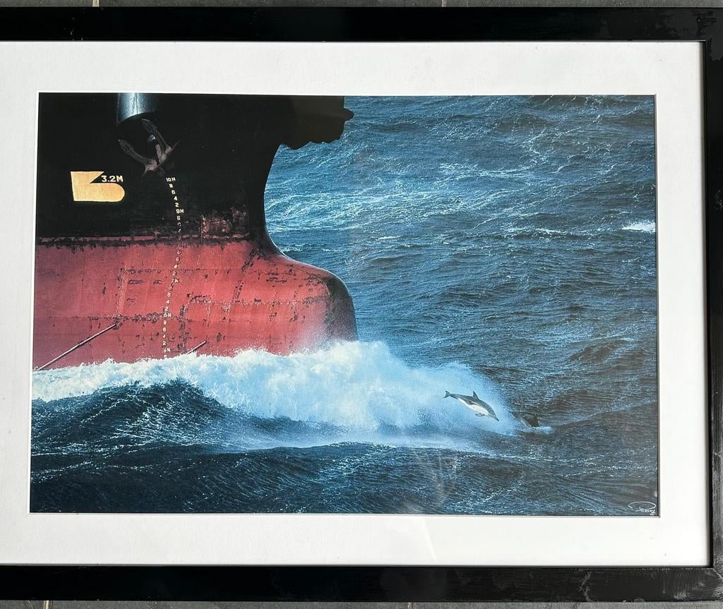 Set van 2 maritieme schilderijen: schip en vuurtoren, Ophalen