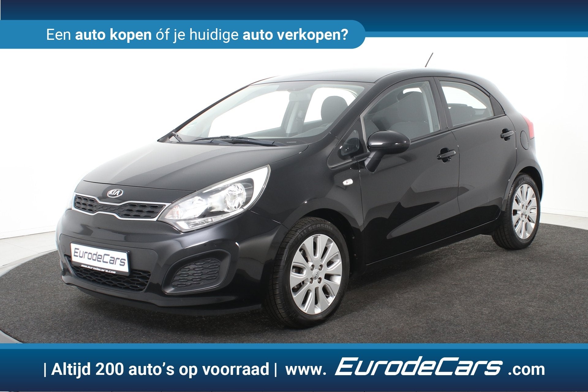 Kia Rio 1.2 CVVT Plus Pack *Airco*Navigatie*Carplay*, Voorwielaandrijving, Euro 5, Zwart, Bedrijf