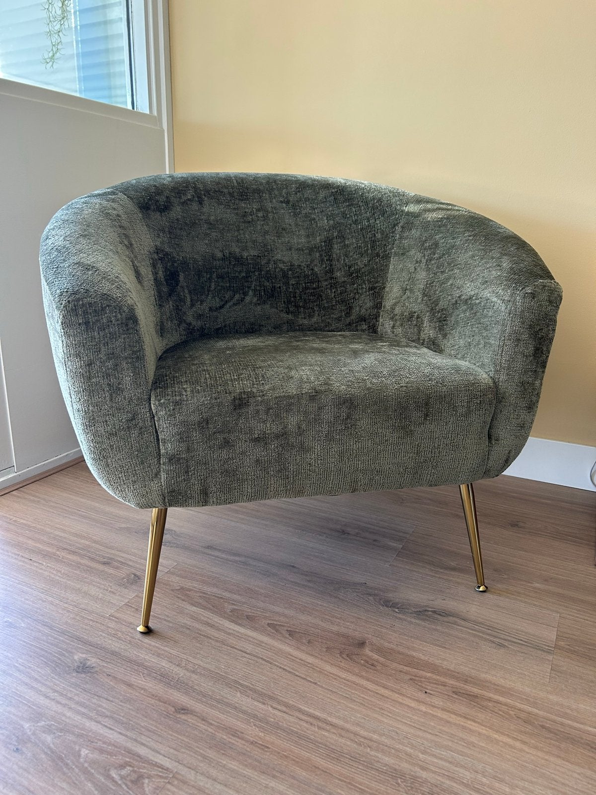 Groene fauteuil, Ophalen, Zo goed als nieuw, Stof, 75 tot 100 cm
