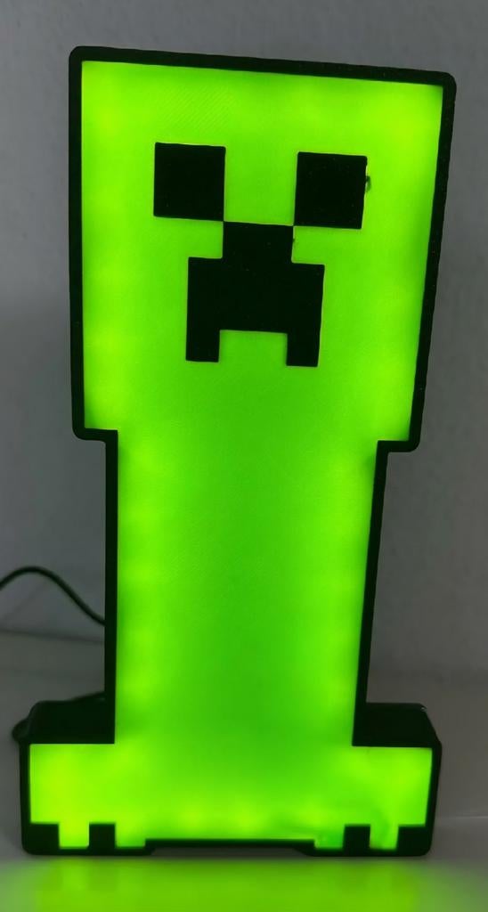 Minecraft Creeper Lamp - Groen LED Nachtlampje, Groen, Overige stijlen, Kunststof, Ophalen of Verzenden