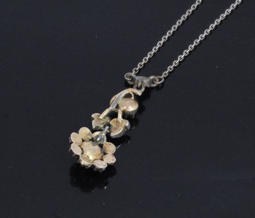 Diamanten antieke 14k gouden hanger anker ketting dames, Verzenden, Goud, Ketting, Met edelsteen
