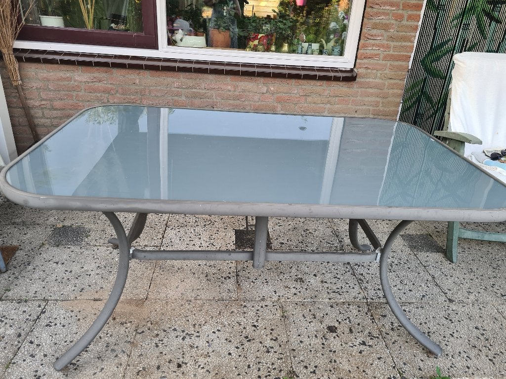 Tuintafel, Ophalen, Gebruikt, Rechthoekig, Aluminium