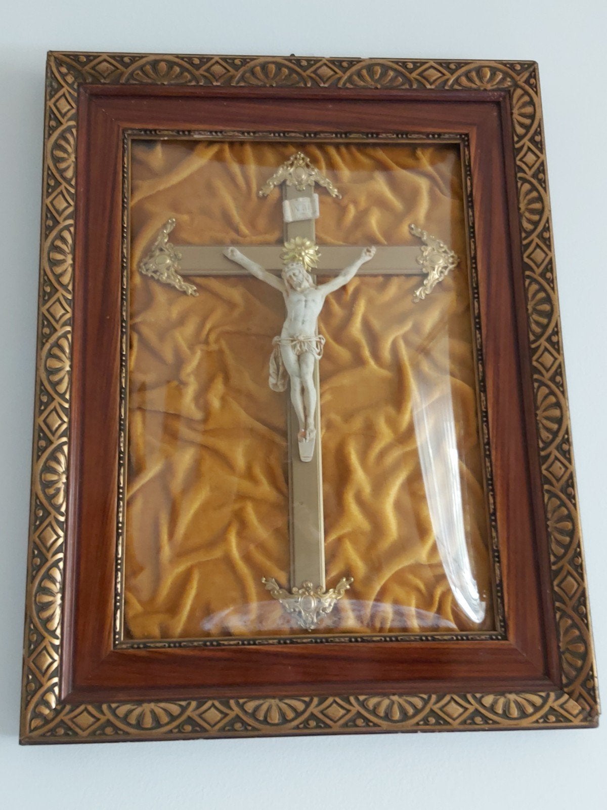 Oude Antieke Groote Kruisbeeld Schilderij. Ophalen., Antiek en Kunst, Ophalen