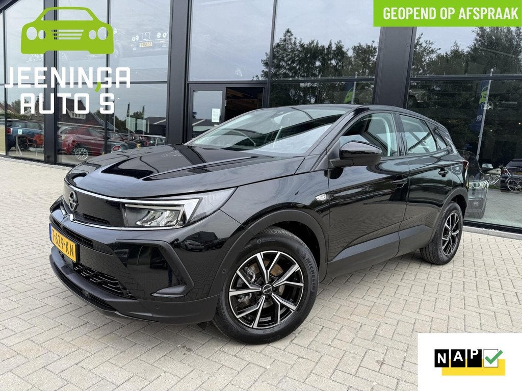 Opel Grandland 1.2 Turbo Level 2|PDC|AppleCarPlay|Clima|NAP, Auto's, Opel, Stof, Gebruikt, 1199 cc, Zwart