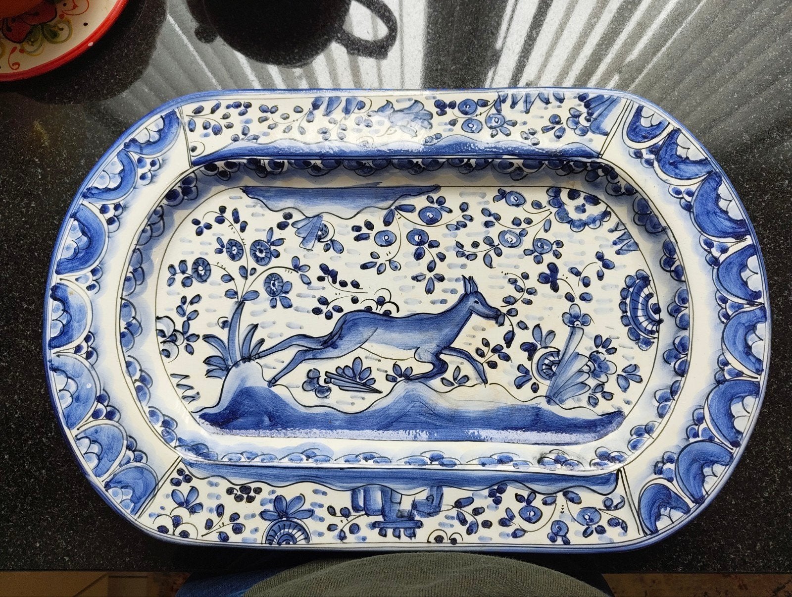 Groot Delfts Blauw Wandbord - Aardewerk (replica), Ophalen of Verzenden