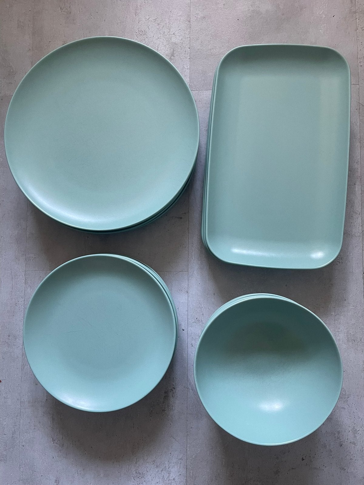 22-delig IKEA FÄRGKLAR servies turquoise (mat), Huis en Inrichting, Ophalen, Gebruikt, IKEA, Modern
