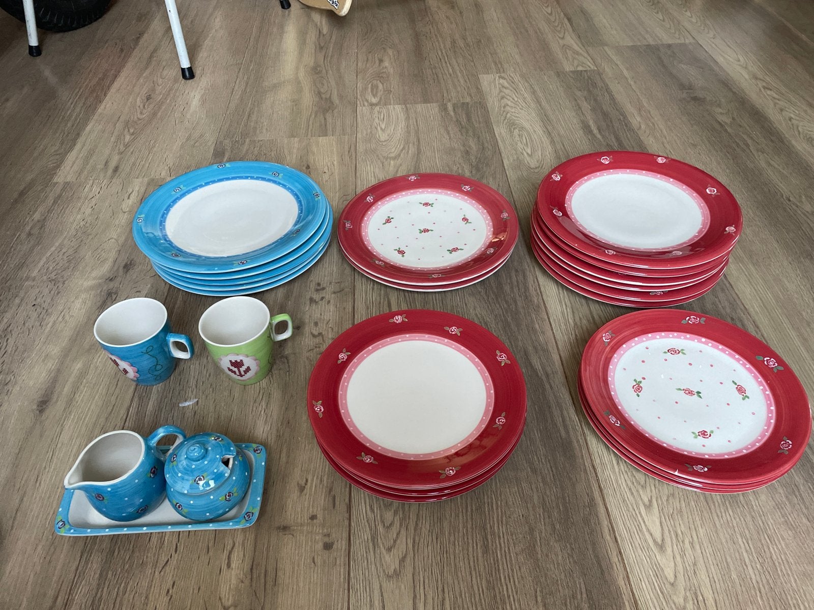 Froukjes Servies - Complete set diner- en ontbijtborden, Ophalen, Overige merken, Keramiek, Landelijk/Boerenbont