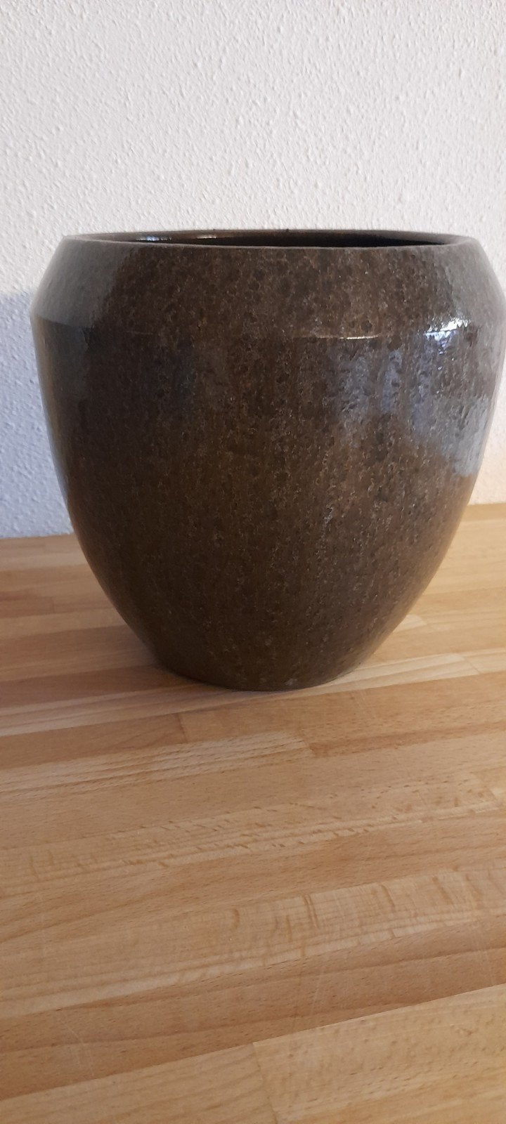 Bruine bloempot, 25 tot 40 cm, Gebruikt, Ophalen of Verzenden, Minder dan 40 cm