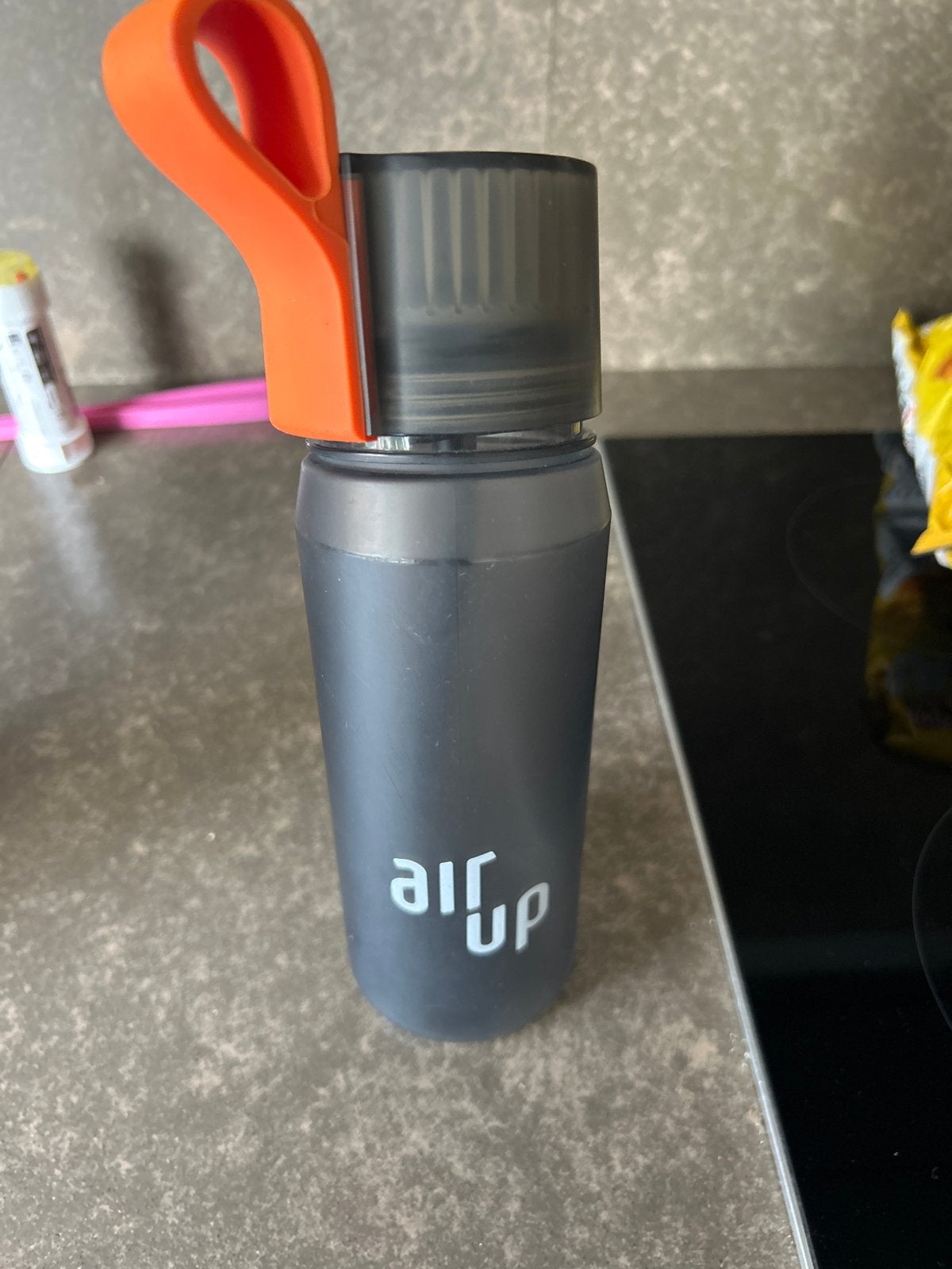 Air up drinkfles - Grijs met oranje accent, Overige typen, Kunststof, Ophalen of Verzenden, Zo goed als nieuw