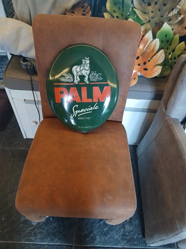 Emaille bord Palm, Ophalen, Zo goed als nieuw, Reclamebord, Plaat of Schild, Palm