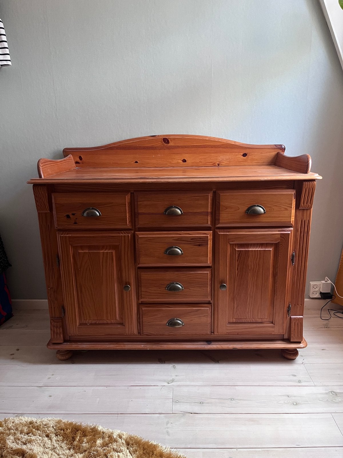 Massief grenen dressoir/ commode met lades en deuren, Huis en Inrichting, Kasten | Dressoirs, Ophalen, Gebruikt, 100 tot 150 cm