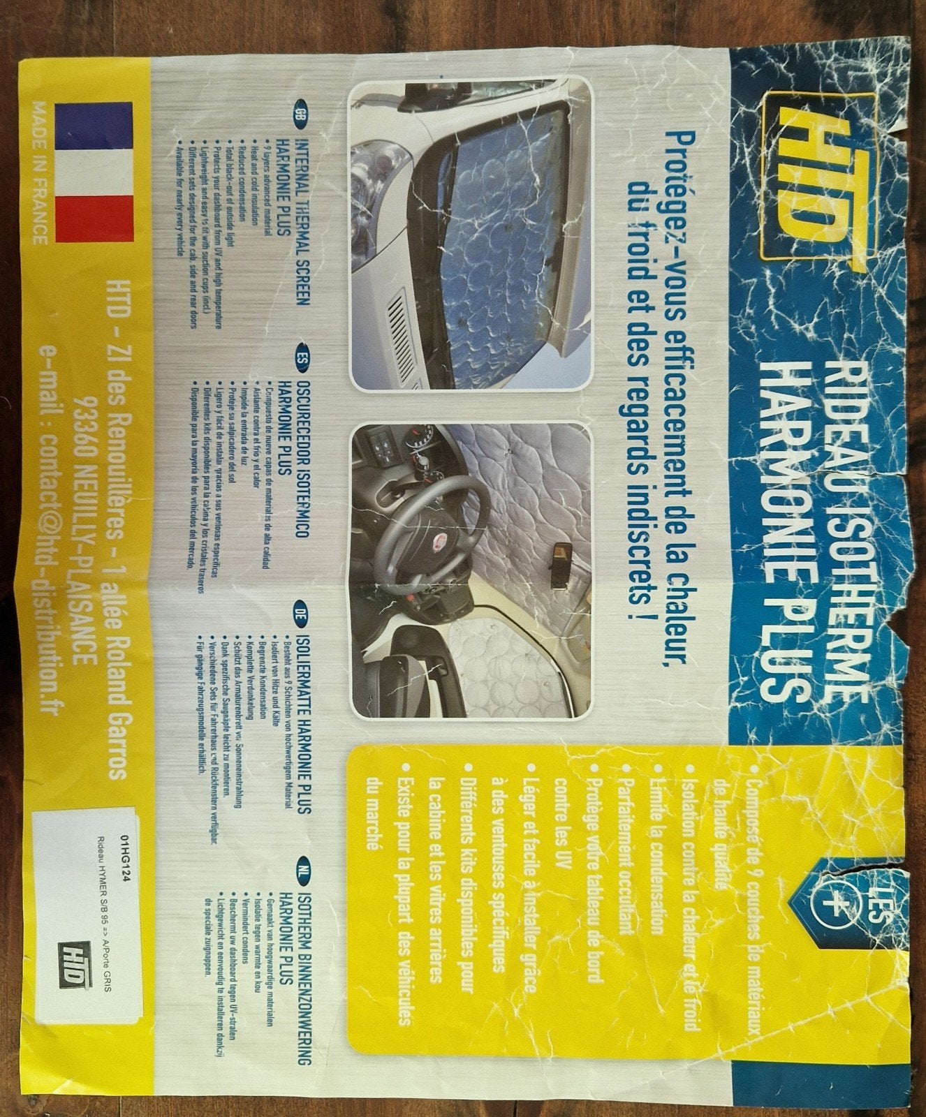 HTD Isotherm Gordijn HYMER S/B 95 A/Porte GRIS, Caravans en Kamperen, Verzenden, Zo goed als nieuw