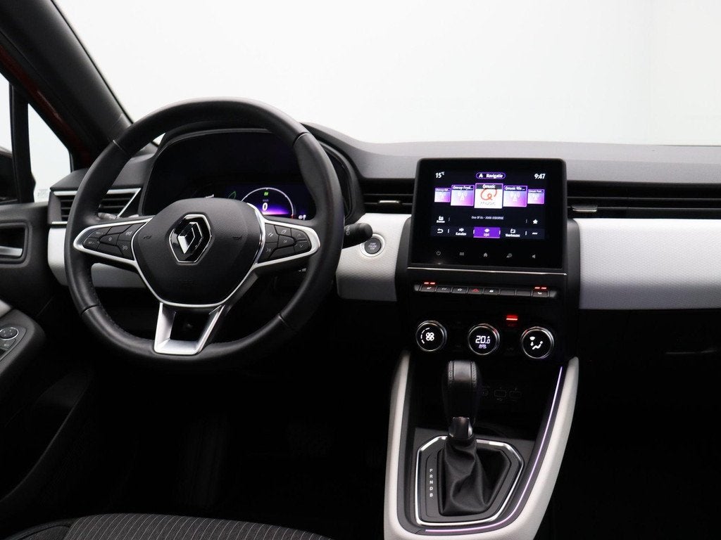 Renault Clio E-Tech Hybrid 145pk Techno | Stoel- en stuurwie, Gebruikt, Euro 6, Leder en Stof, Bedrijf