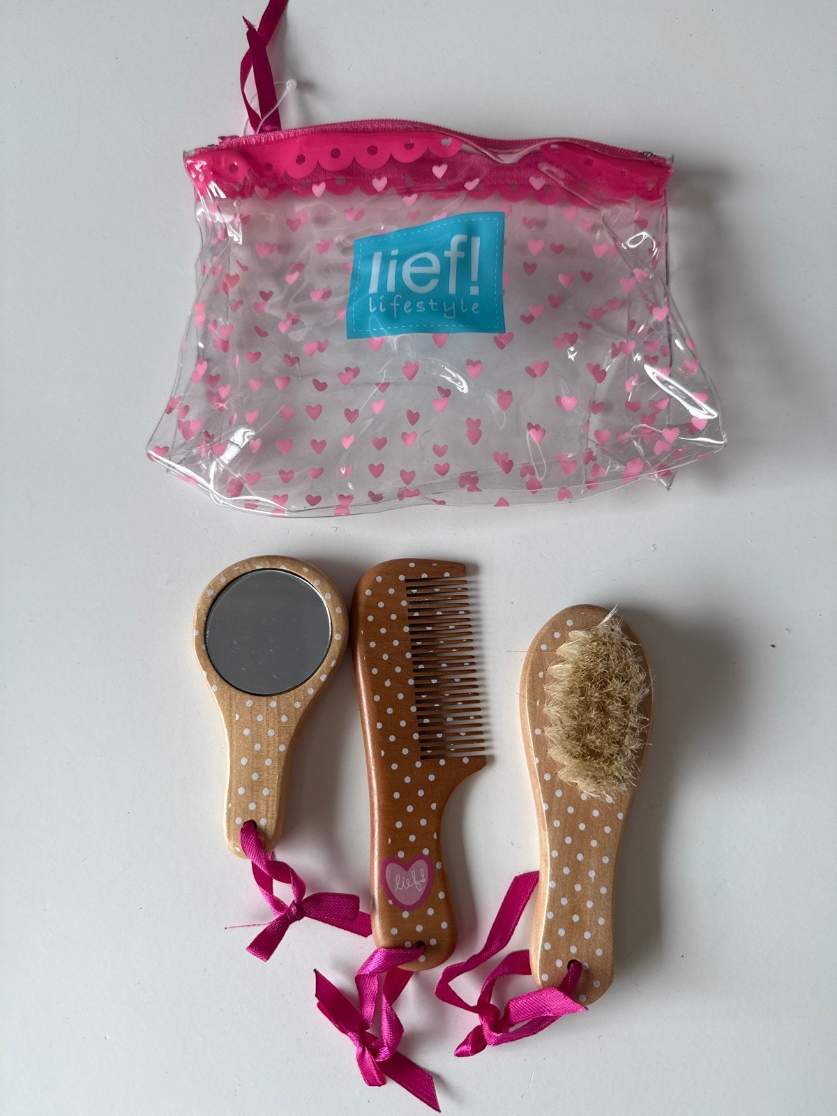 Lief! Haarsetje met spiegel, kam en borstel, Ophalen of Verzenden, Nieuw