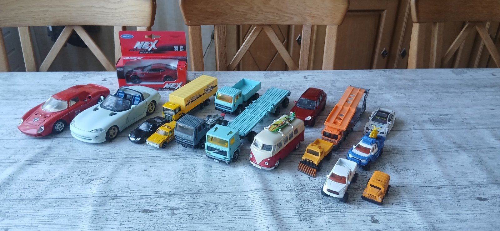 Grote partij leuke speelgoedauto's en vrachtwagens, Ophalen, Gebruikt