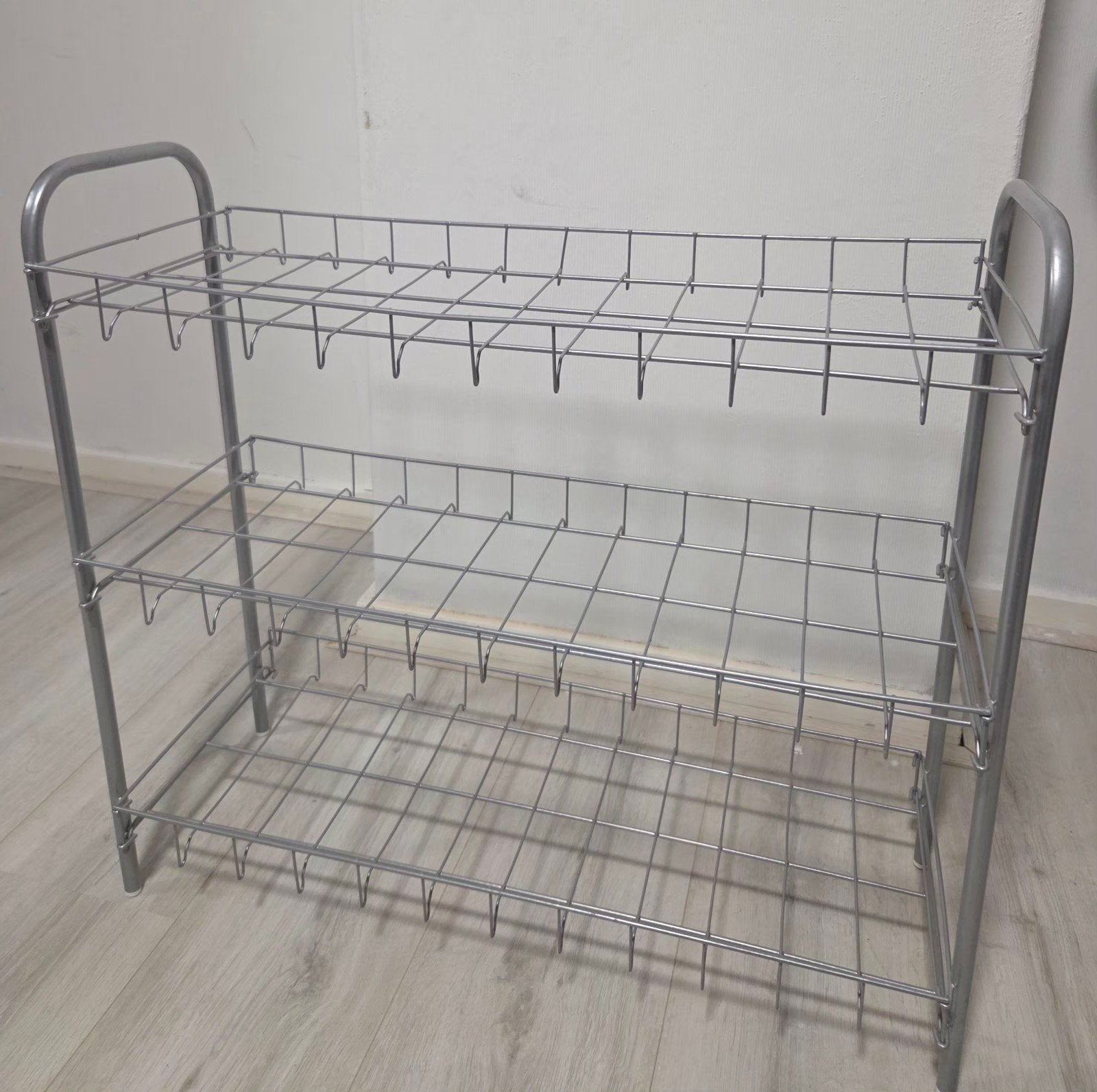 Metalen schoenenrek met 3 lagen., Ophalen of Verzenden, Gebruikt