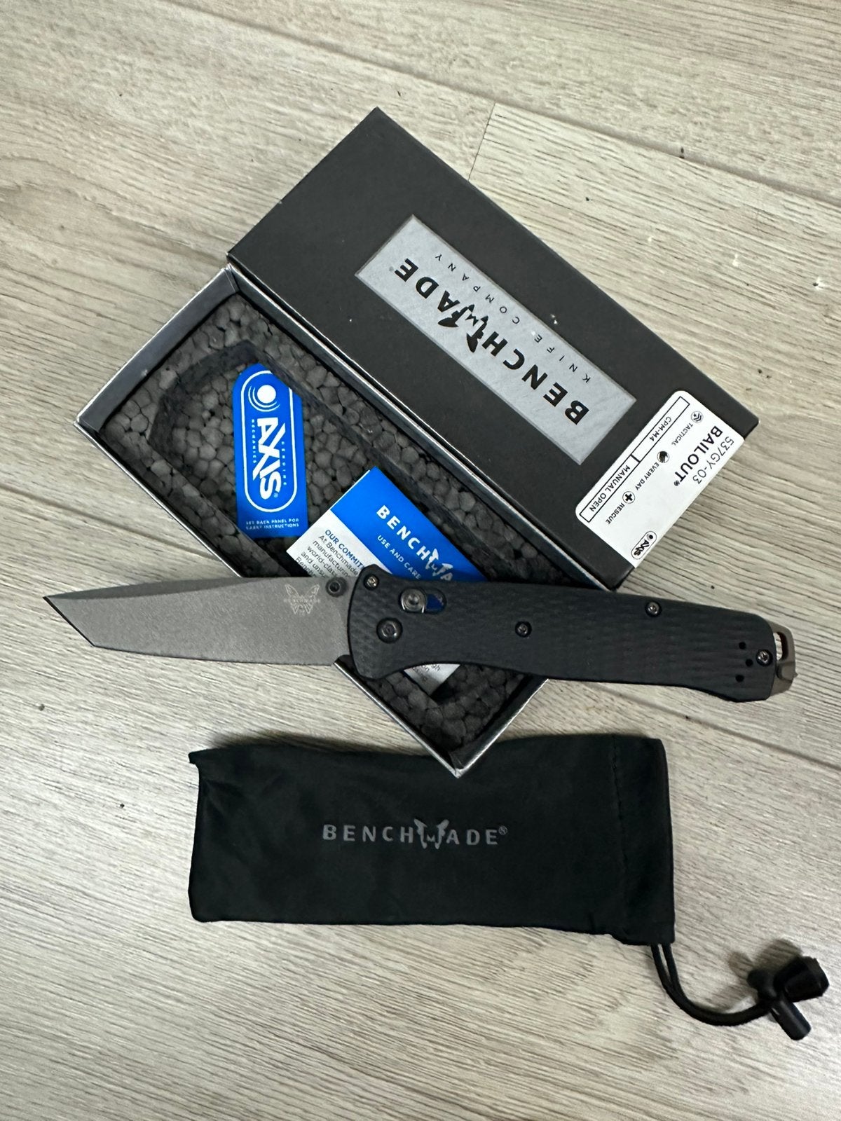 Benchmade bailout aluminium zwart, Ophalen of Verzenden, Zo goed als nieuw, Zwart