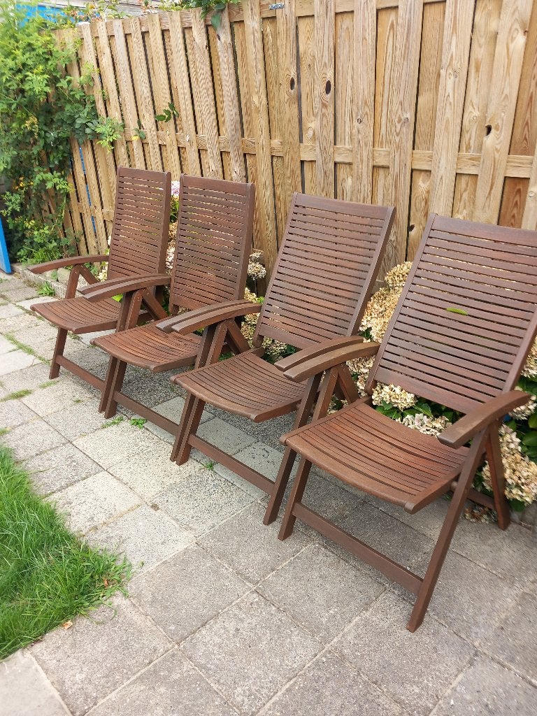 Complete hardhouten tuinset, Tuin en Terras, Tuinsets en Loungesets, 4 zitplaatsen, Gebruikt, Hardhout, Ophalen of Verzenden