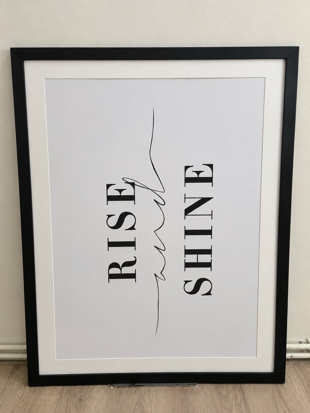 Poster 'Rise and Shine' met zwarte lijst (120x100 cm), Huis en Inrichting, Ophalen of Verzenden, Zo goed als nieuw, 100 tot 125 cm
