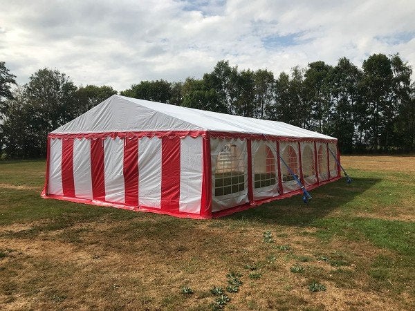 Twee gebruikte partytenten 12x6 meter, Tuin en Terras, Partytenten, Ophalen, Gebruikt, Partytent, 6 meter of meer