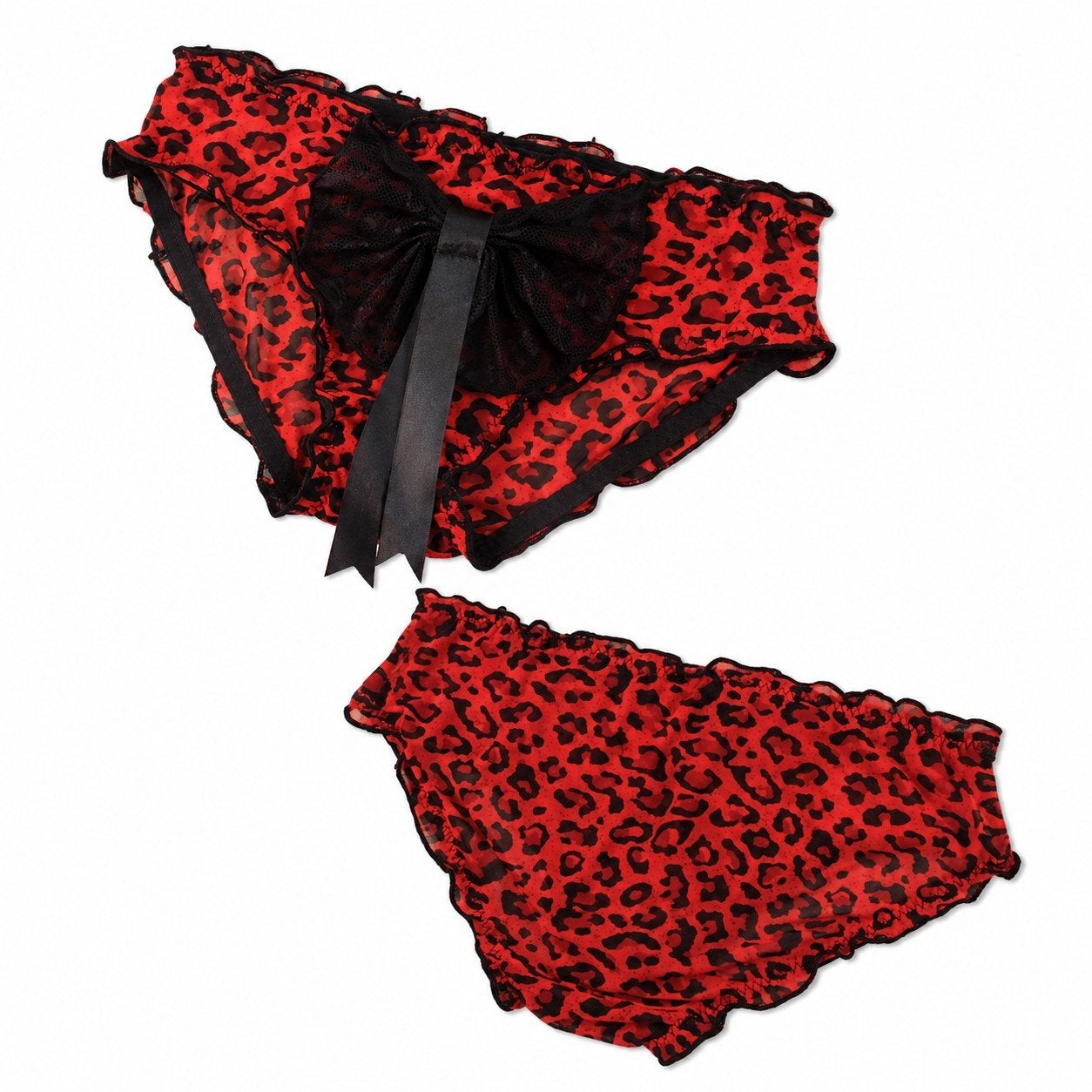 Nieuw Rood Zwart Panterprint Broekje S/M, Ophalen of Verzenden, Rood, Slip