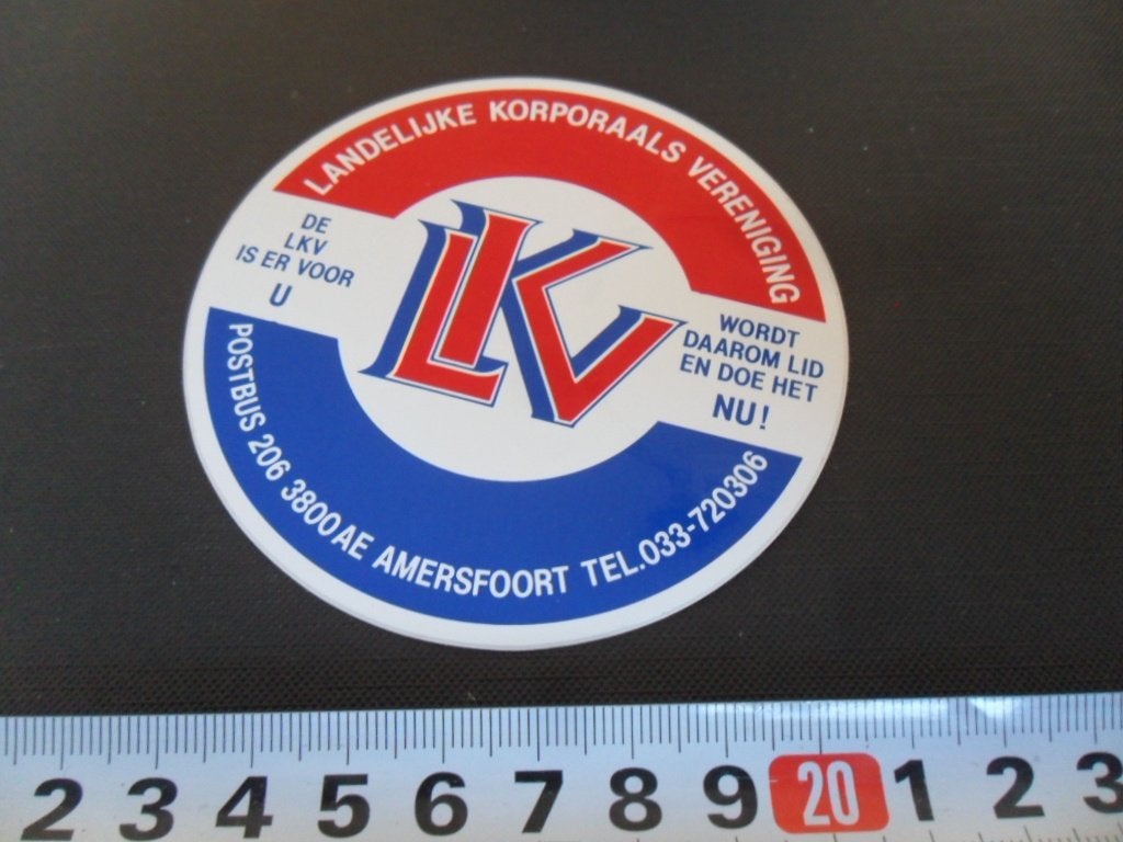 sticker Leger Amersfoort LKV Landelijke Korporaals Verenigin, Ophalen of Verzenden, Zo goed als nieuw