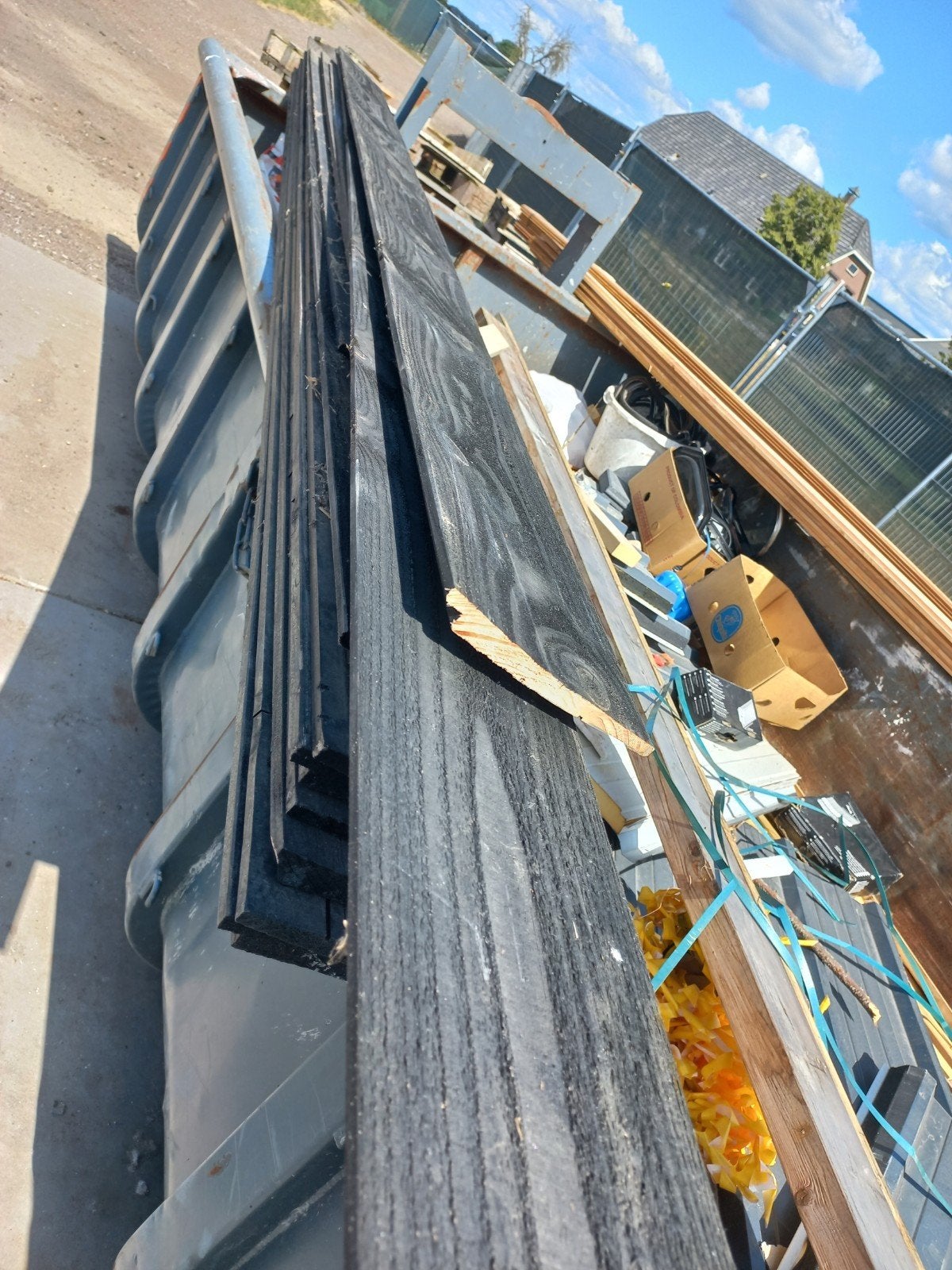 Zwarte schutting planken 12 stuks, Tuin en Terras, Tegels en Klinkers, Ophalen, Gebruikt, Beton