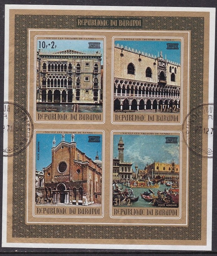 B236 - Burundie michel blok 57B gestempeld , Unesco aktie, Postzegels en Munten, Verzenden, Overige landen, Gestempeld