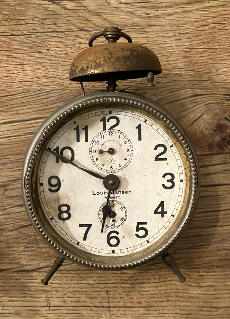 Antieke Duitse Junghans wekker - vintage decoratie, Antiek en Kunst, Antiek | Klokken, Ophalen of Verzenden