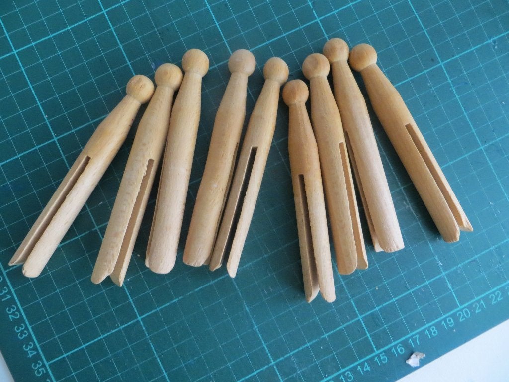 Ouderwetse Wasknijpers, Overige typen, Nieuw, Transparant, Hout