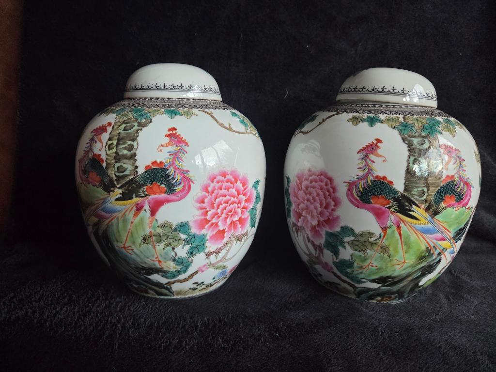 Chinees porselein - republiekperiode 2 grote gemberpotten, Antiek en Kunst, Antiek | Porselein, Ophalen of Verzenden