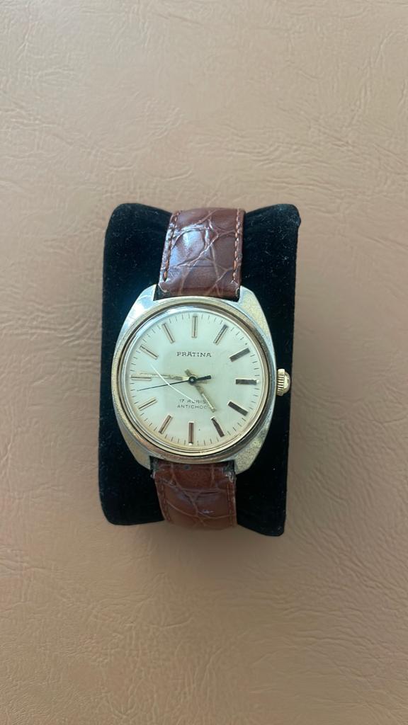 Pratina vintage horloge, Ophalen of Verzenden, Staal, Overige merken, 1960 of later
