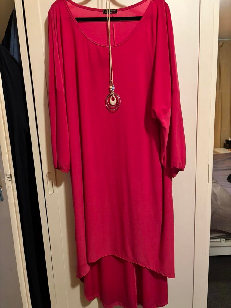 Lange tuniek voorkant korter dan achteren, Ophalen of Verzenden, Zo goed als nieuw, Roze, Blouse of Tuniek