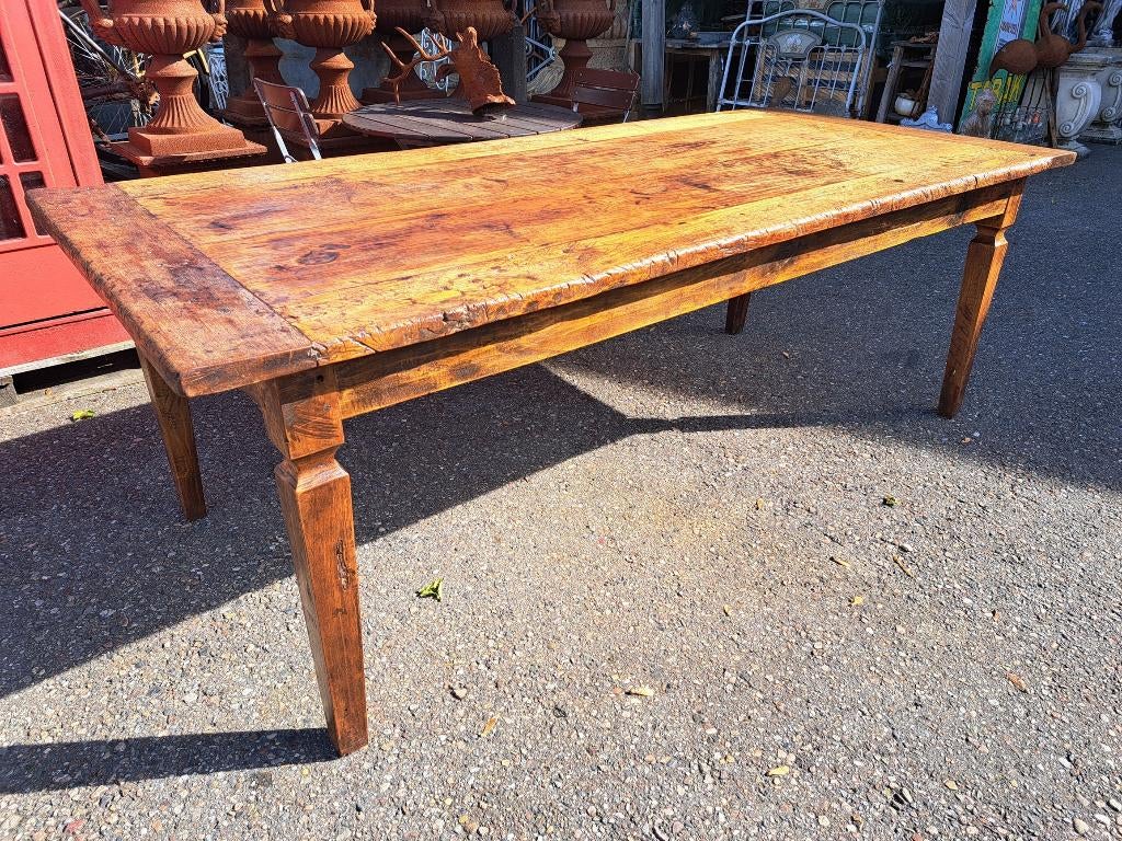 Mooie antieke Franse boeren tafel prachtige oude top tafel, Ophalen
