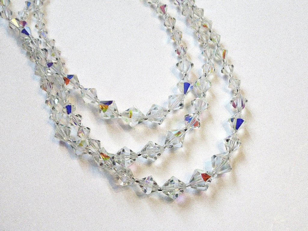 Vintage collier met Aurora Borealis kristallen van de 60ste., Sieraden, Tassen en Uiterlijk, Ophalen of Verzenden, Overige materialen