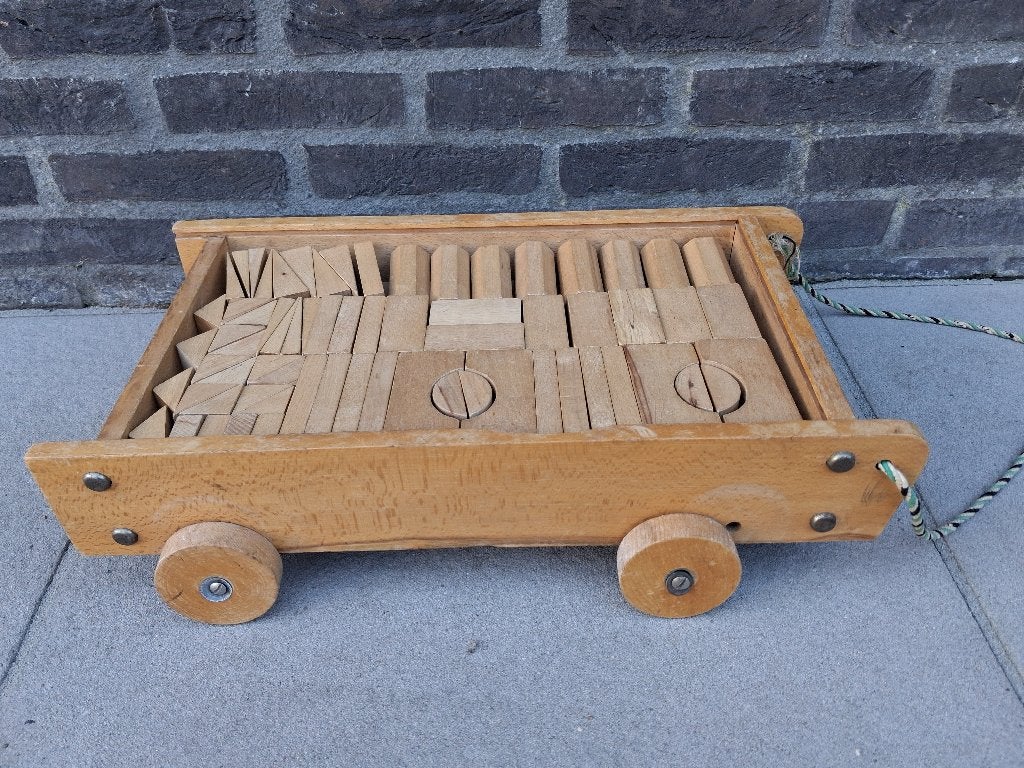 Vintage blokkendoos jaren 70, Kinderen en Baby's, Ophalen of Verzenden, Gebruikt