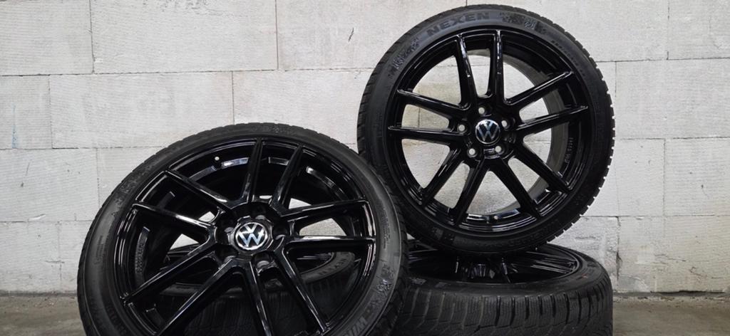 18" VW Caddy Golf 5 6 7 7.5 8 Platin velgen winterbanden, 18 inch, Gebruikt, Banden en Velgen, V