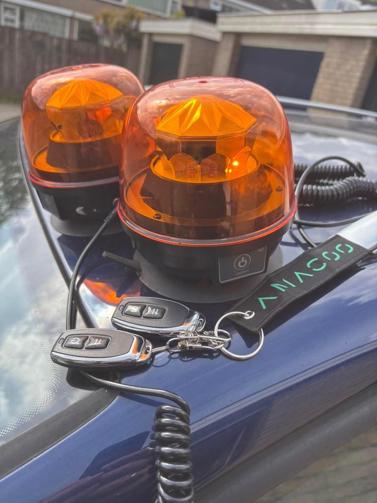 ORANJE LED zwaailamp oplaadbaar 28W 10 LED Magneet, Ophalen of Verzenden, Gebruikt, Overige merken, Verlichting