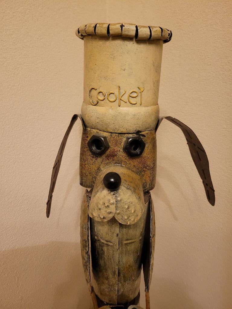 Cooker (kook) hond beeld metaal (kunst) circa 72,5 cm hoog, Overige typen, Overige onderwerpen, Metaal, 50 - 100 cm