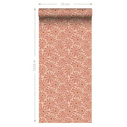Behang Esta Home madeliefjes terracotta roze, Ophalen of Verzenden, Minder dan 10 m², Roze