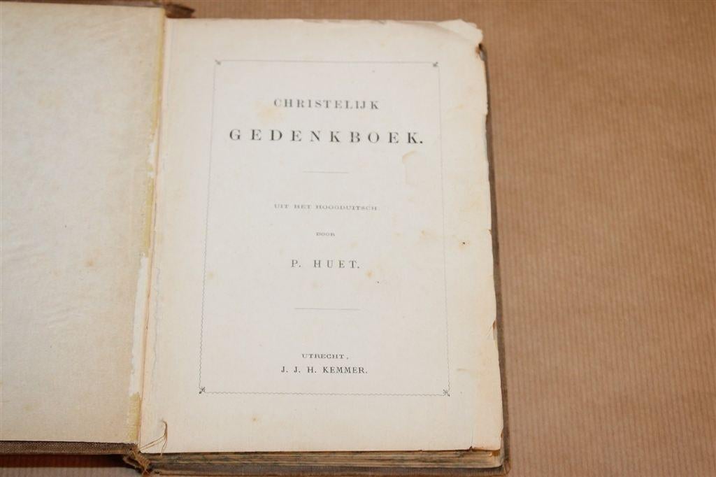 Christelijk Gedenkboek — Antiek Boek ca. 1850, Antiek en Kunst, Antiek | Boeken en Bijbels, Ophalen of Verzenden
