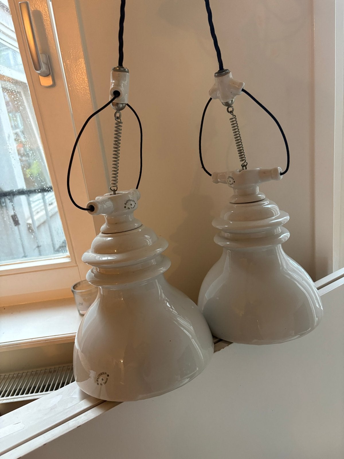 Set van 2 Battersea by Tuscol keramieken hanglampen, Ophalen of Verzenden, Zo goed als nieuw, Keramiek, E27 (groot)